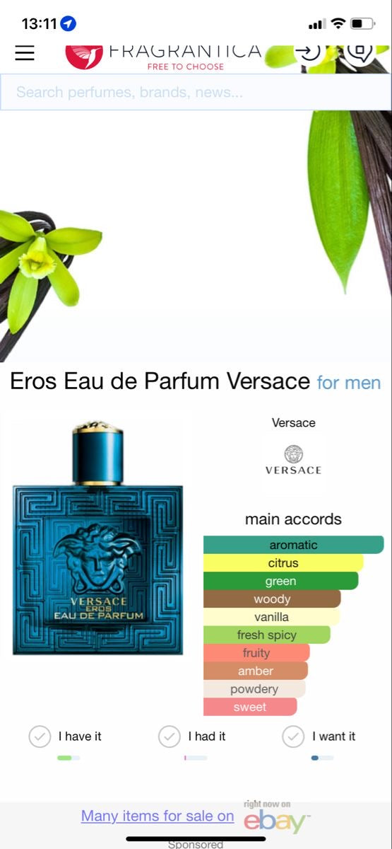 1. Versace Eros EDP for men