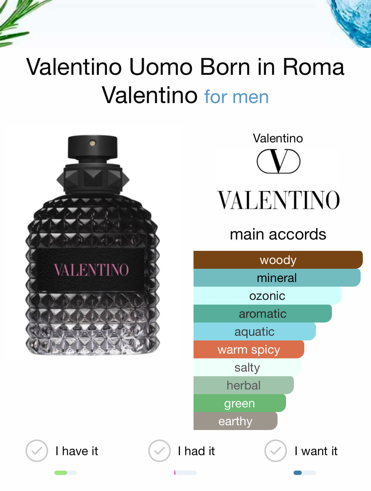 4.Valentino Born in roma edt 5ml/10ml