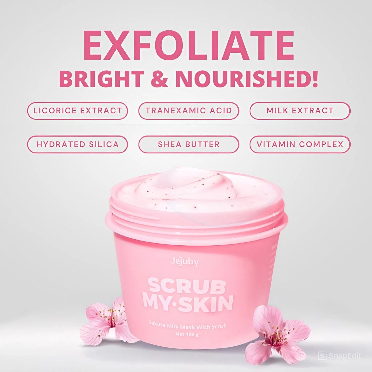 1. Jejuby Sakura Scrub + Bath Brush